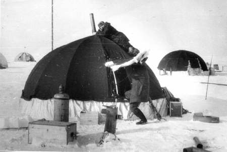 Установка трубы на палатку КАПШ-2
