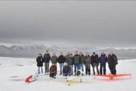 Участники лётной части проекта. БЛА (слева – направо) “CryoWing” (NORUT), “Manta” (NOAA), «Элерон -10Э» (ААНИИ). Фото K.S. Johansen (NORUT) : Участники лётной части проекта БЛА.jpg