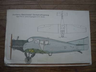  org.ausfaltbare Explosionstaffel 30ziger Jahre Junkers AG Dessau Flugzeug Ju F13 2.JPG