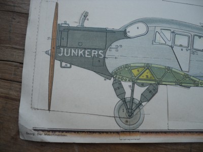  org.ausfaltbare Explosionstaffel 30ziger Jahre Junkers AG Dessau Flugzeug Ju F13 4.JPG