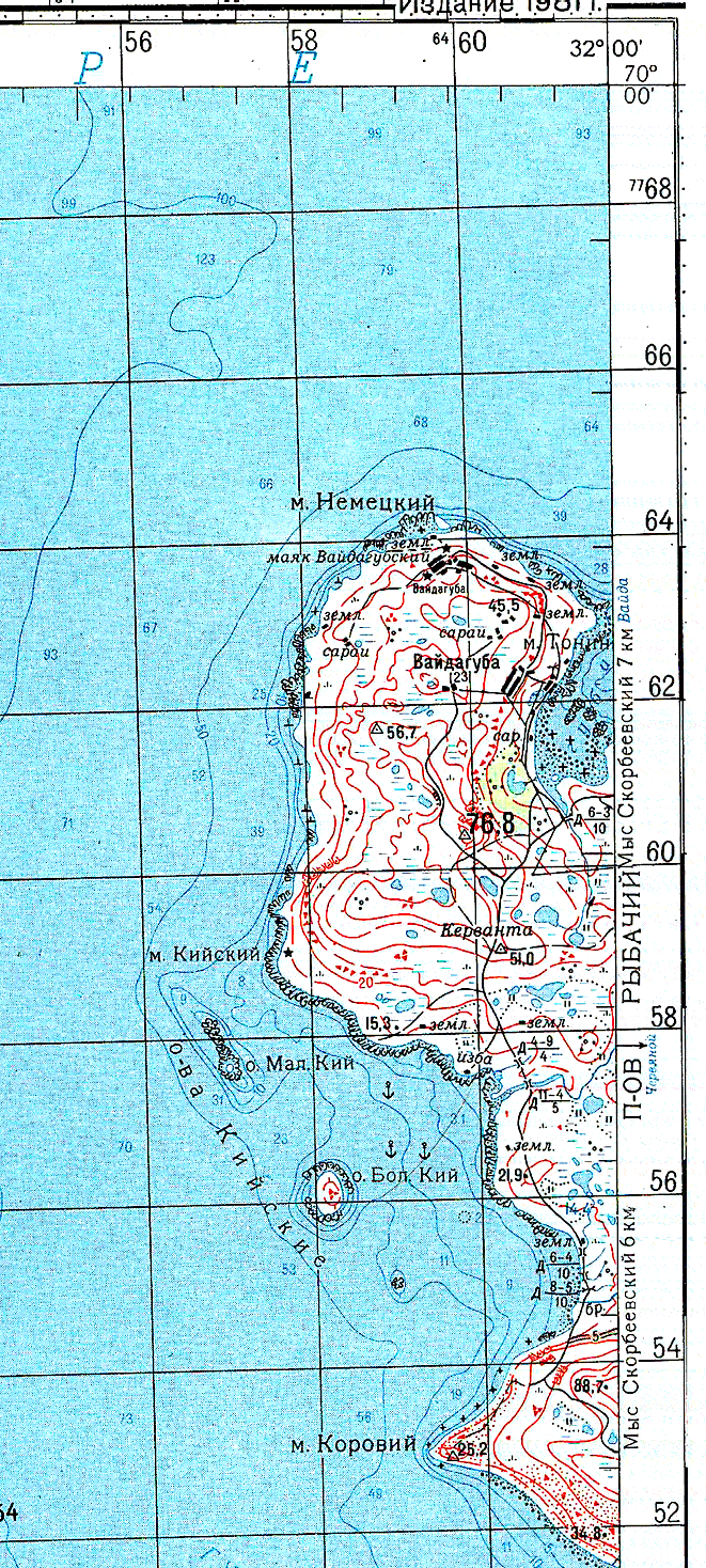 нп. Вайда-Губа - карта, Мурманская область , Северо-западный федеральный округ