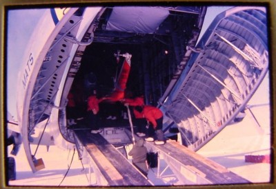 2 : 1963 US ARMY HUEY H-1 UNLOADING OPERATION DEEP FREEZE IN BELLY OF C-124.JPG