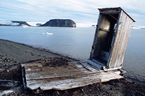 The remains of an outside toilet at the old polar station at Tichaya Bay..jpg