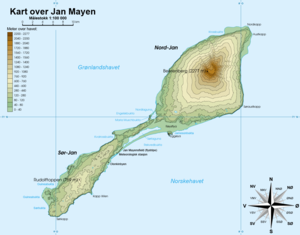 Автор: Gryphonis - Rémih, CC BY-SA 3.0, https://commons.wikimedia.org/w/index.php?curid=12861339 : Jan_Mayen_topography_no.png